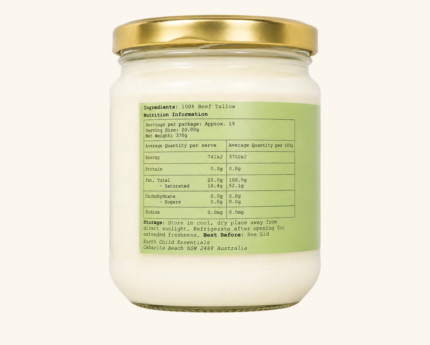 Pure Grass-Fed Beef Cooking Tallow 500ml
